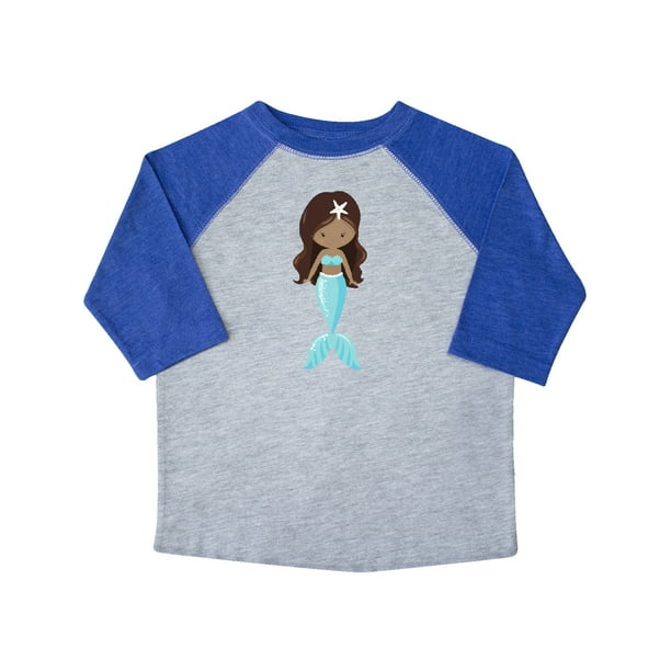 Blue Tail Toddler T-Shirt Brown Hair inktastic African American Mermaid Blue Tail Toddler T-Shirt Brown Hair inktastic African American Mermaid